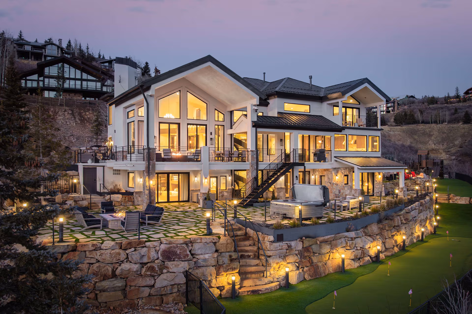 LocalLuxe home exterior at dusk